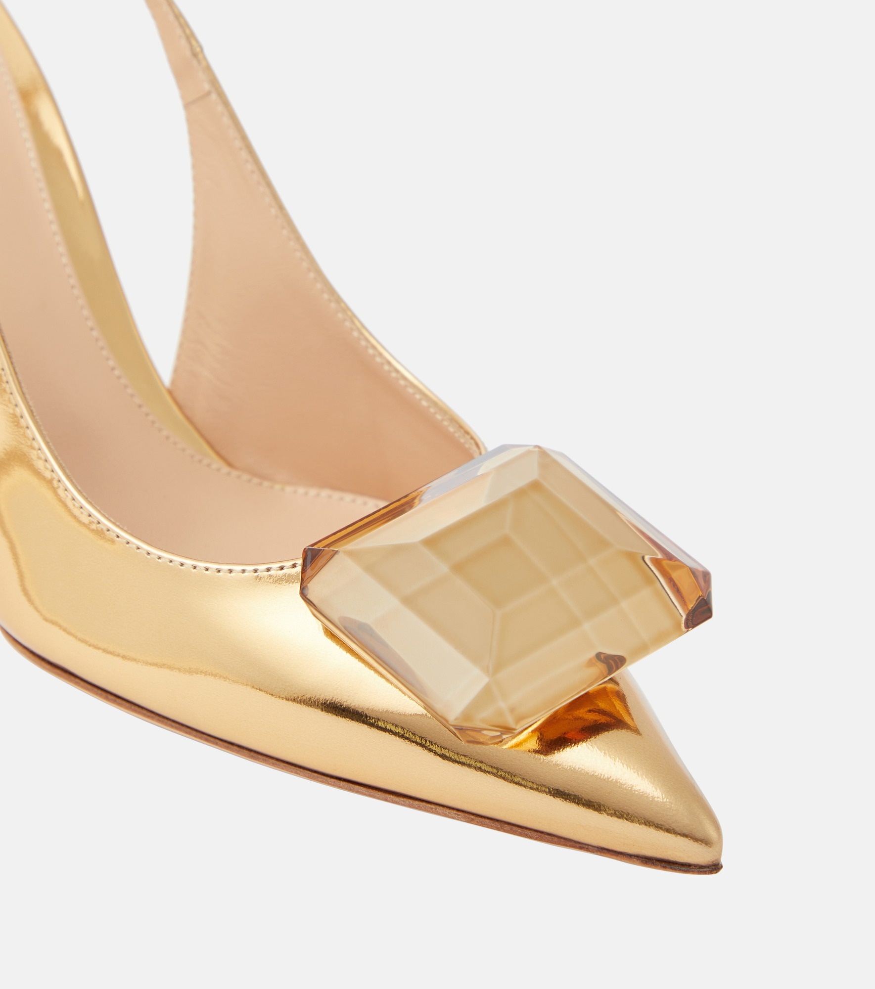 Jaipur metallic leather slingback pumps - 6