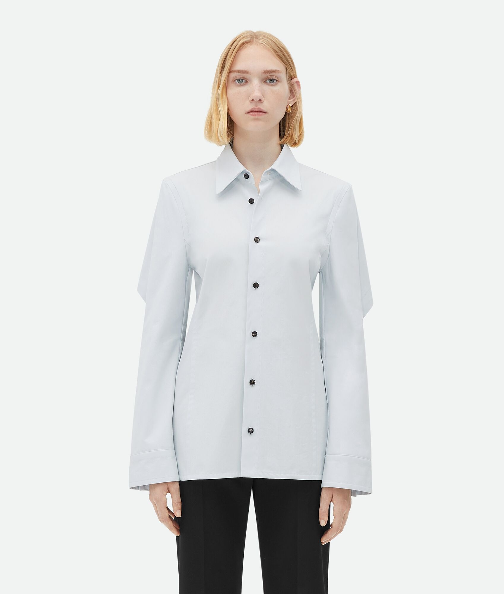 Cotton Shirt With Storm Flap - 1