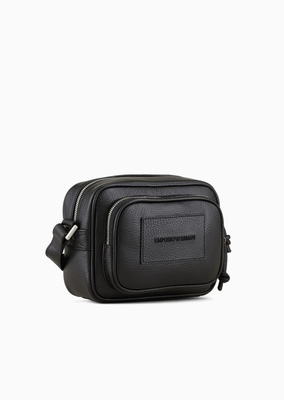 EMPORIO ARMANI Tumbled-leather camera case with shoulder strap outlook