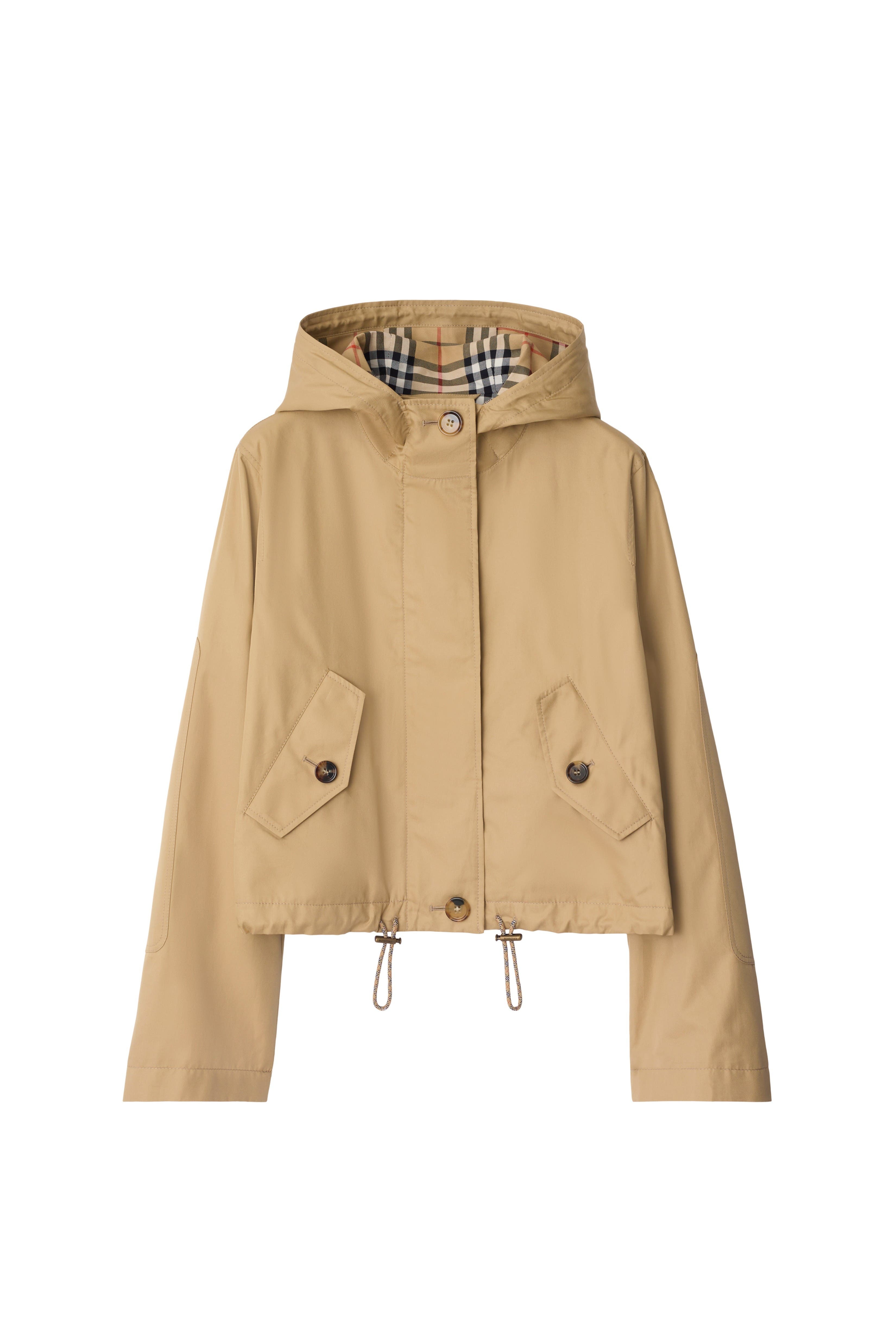 burberry Short Gabardine Parka in Flax at Nordstrom - 2