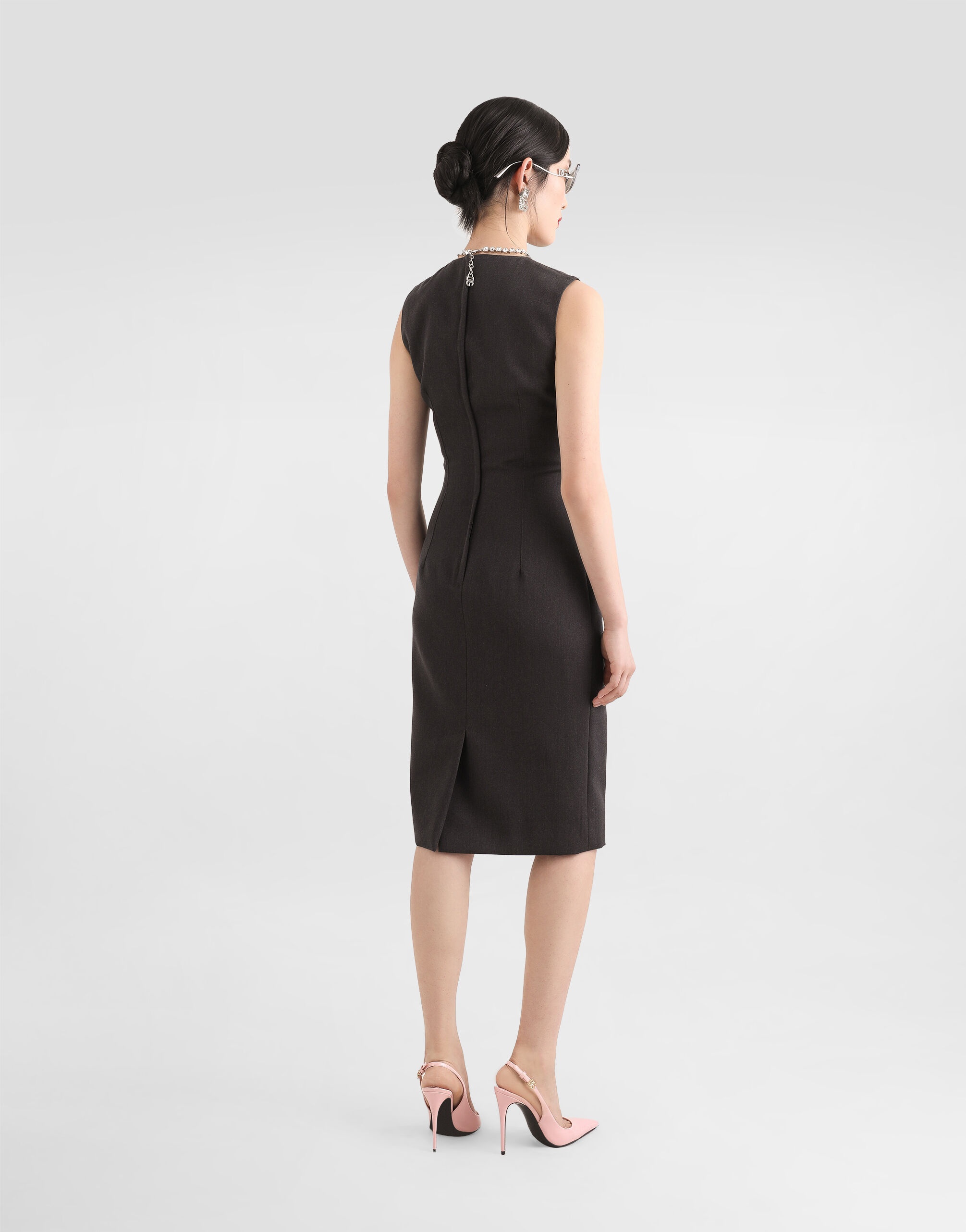 Woolen calf-length sheath dress - 3