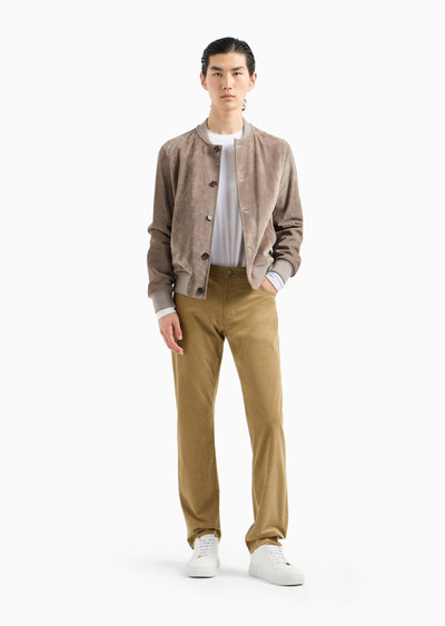 GIORGIO ARMANI Regular-fit, five-pocket trousers in ribbed cotton and cashmere outlook