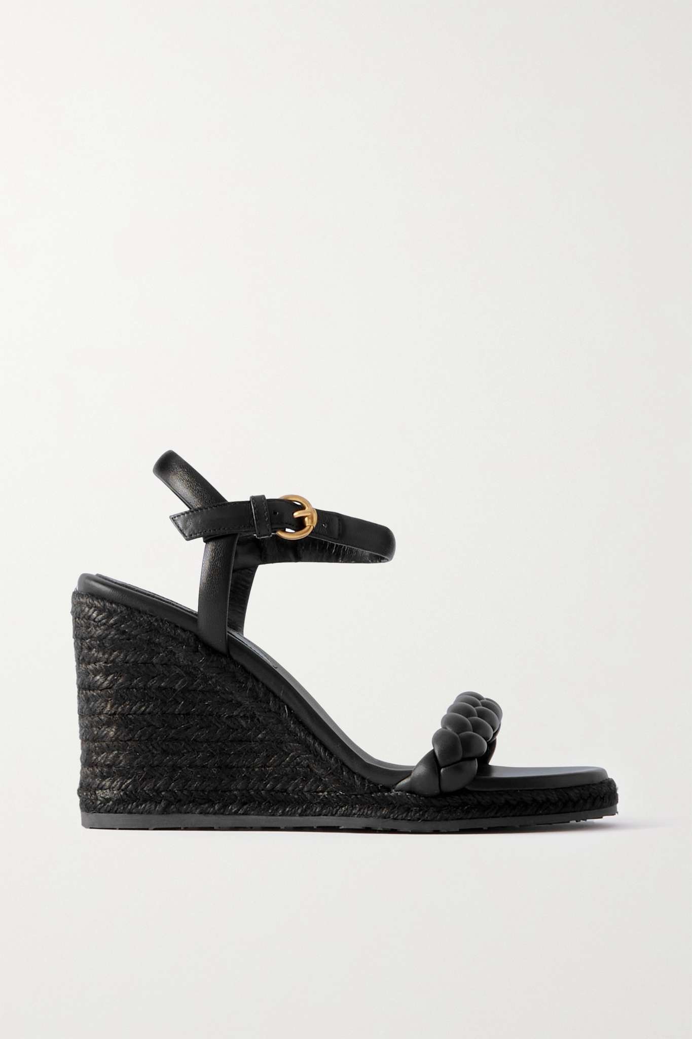 Cruz 85 braided leather espadrille wedge sandals - 1