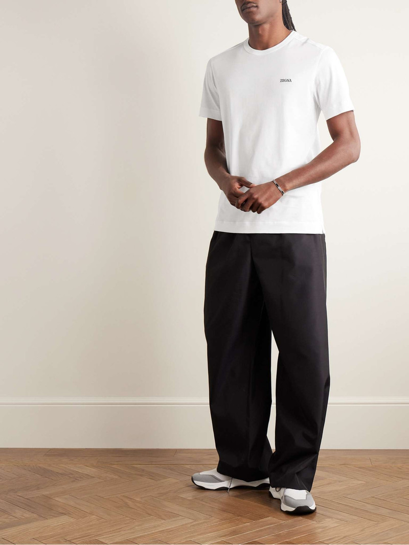 ZEGNA Slim-Fit Logo-Embroidered Cotton-Jersey T-Shirt outlook