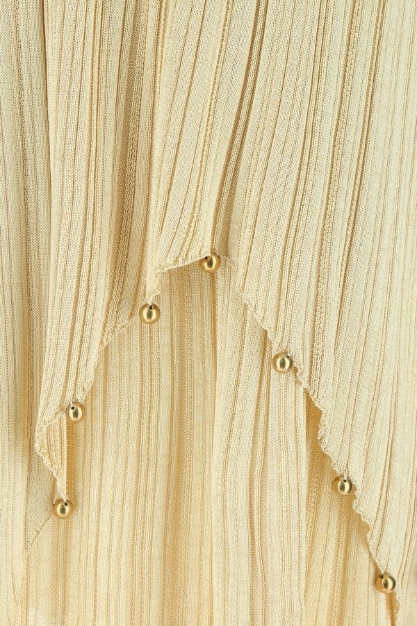 Gold polyester blend dress - 6