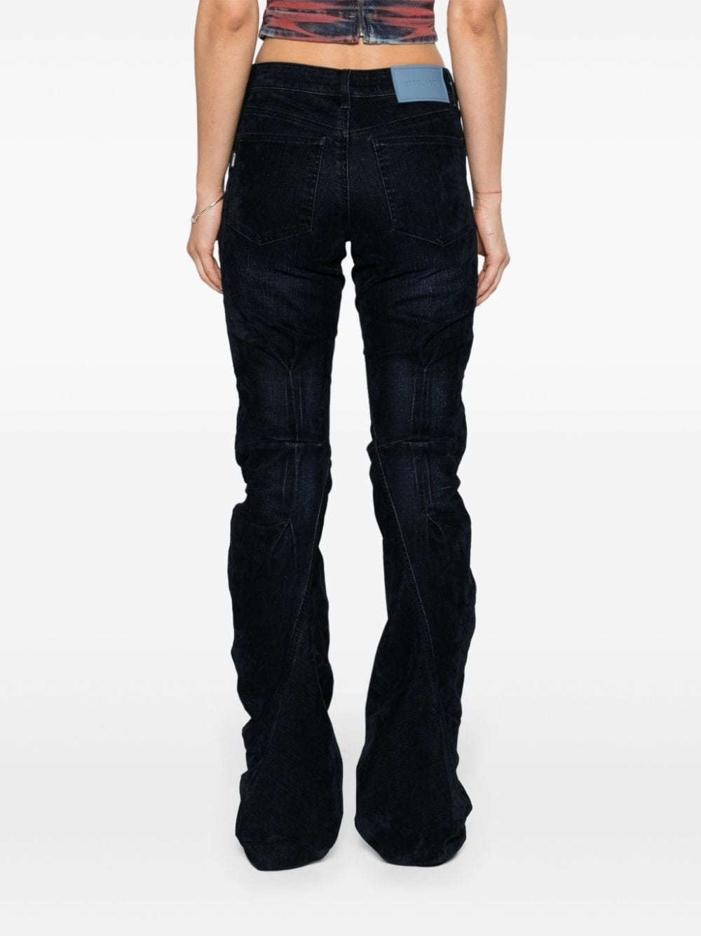 draped velvet jeans - 4