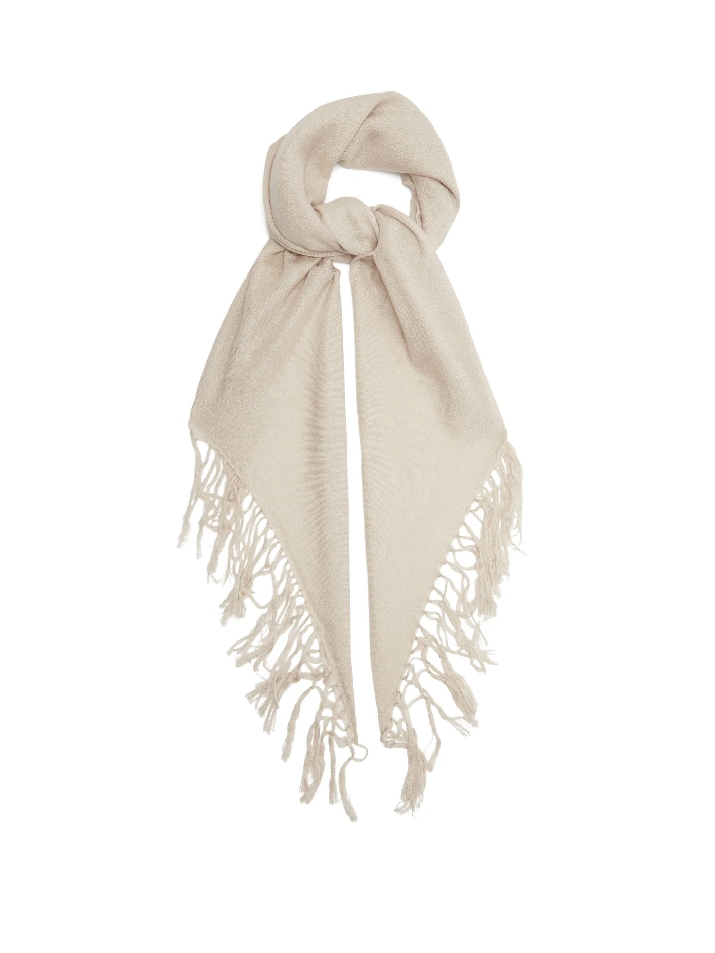 Fringed cashmere-blend scarf - 1