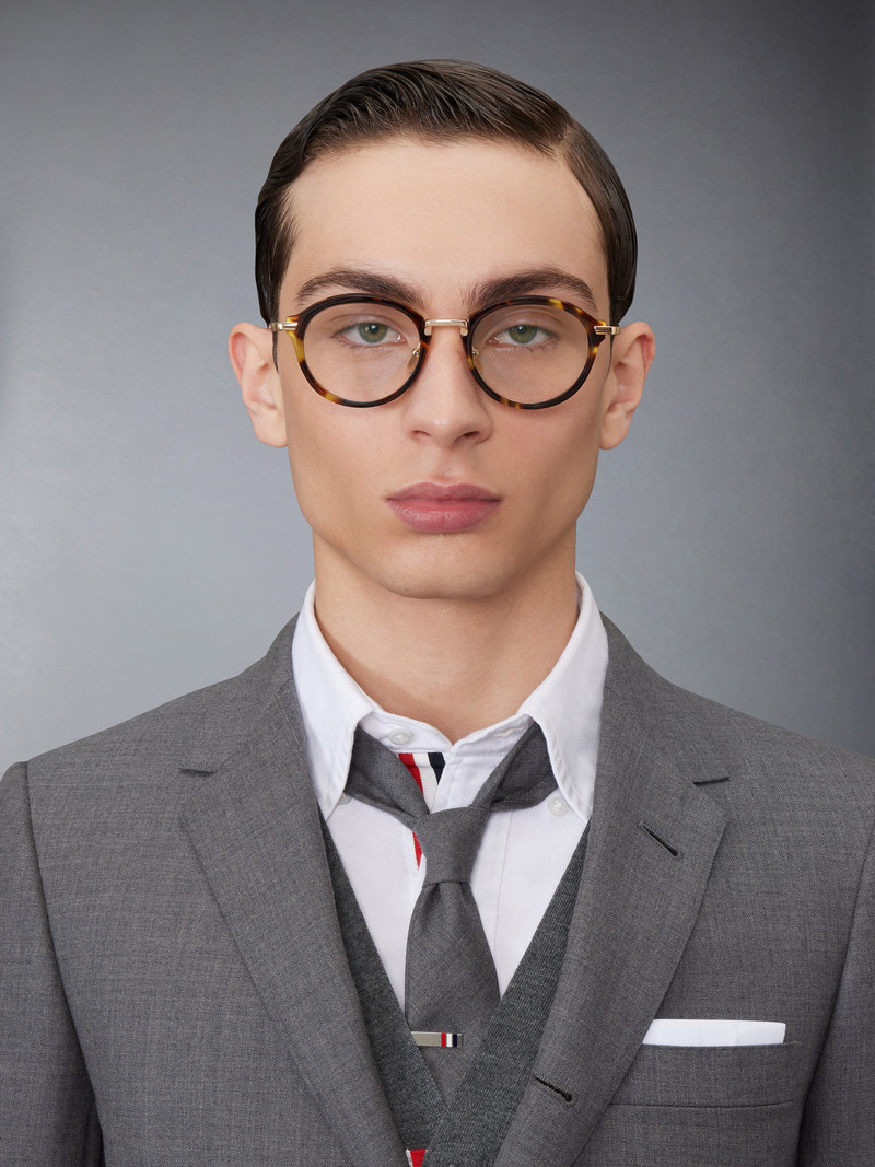 Tortoise Acetate And Titanium Round Eyeglasses 3