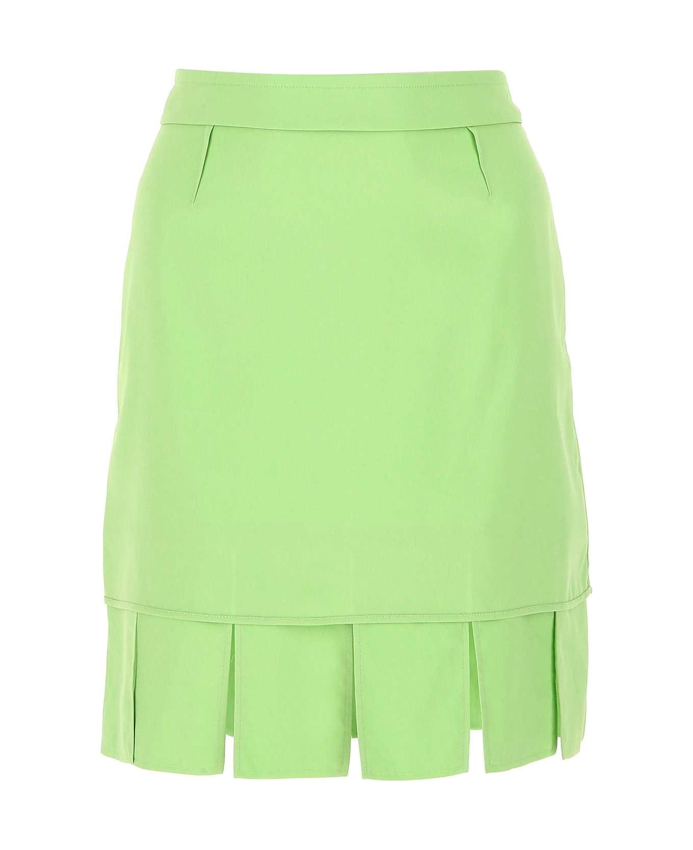 Pastel Green Stretch Viscose Miniskirt - 1