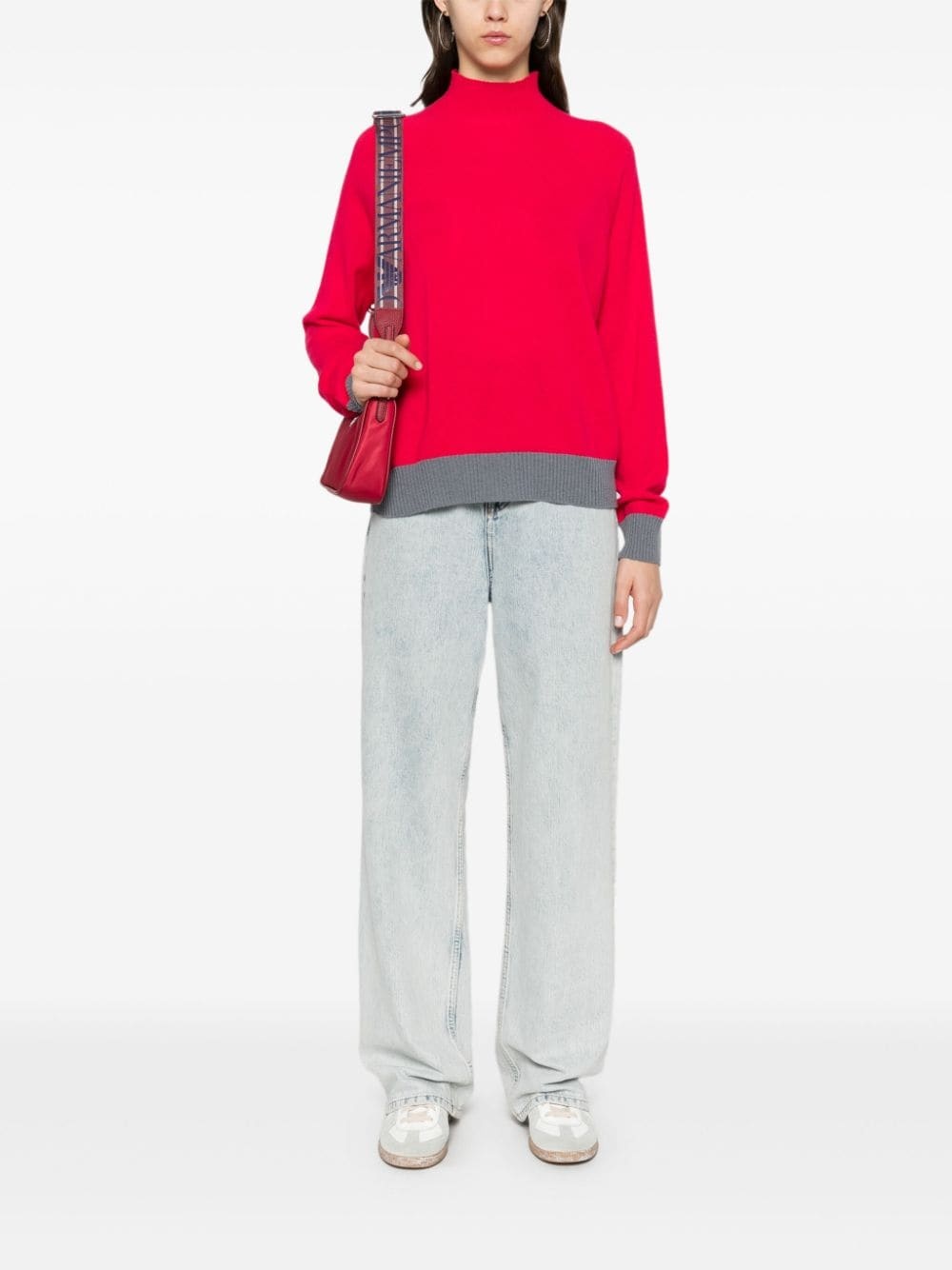 contrast-trim sweater - 2