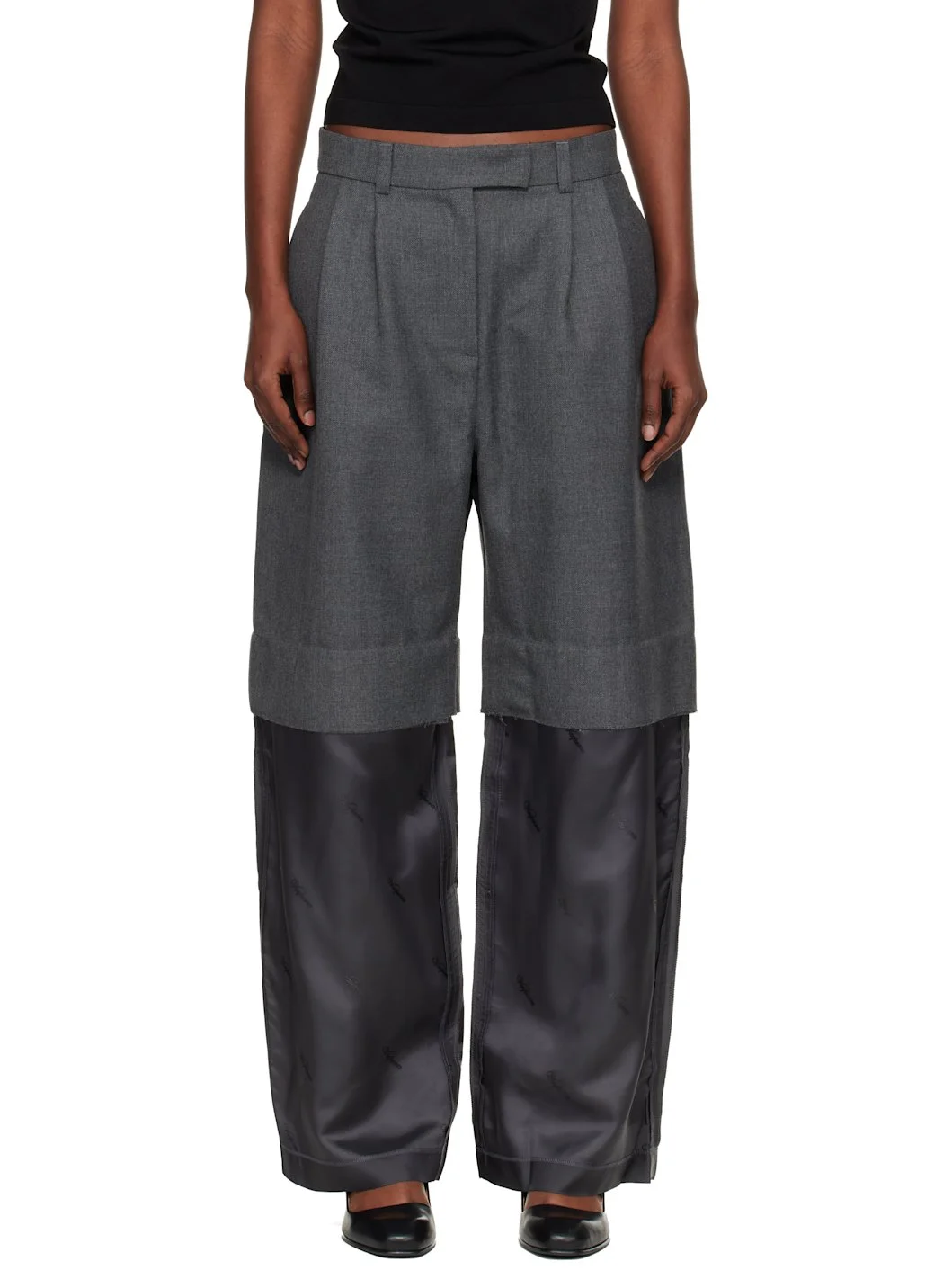 Gray Chopped Trousers - 1