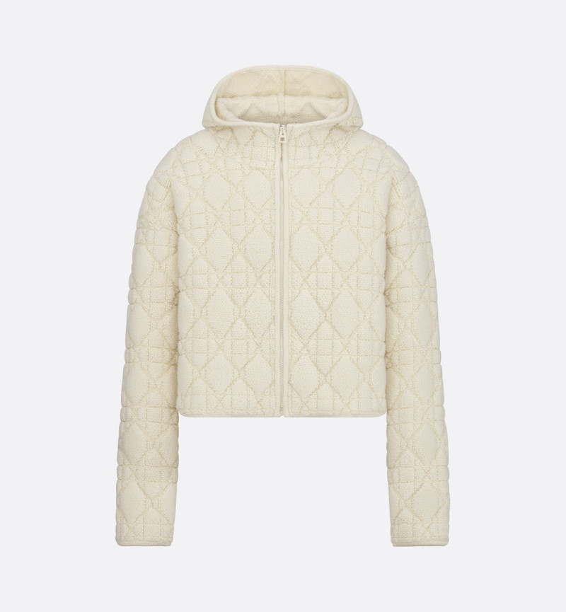 Cannage Zipped Cardigan with Hood - 1