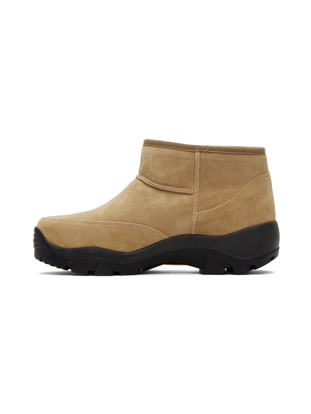 Beige Treaded Shearling Boots - 3