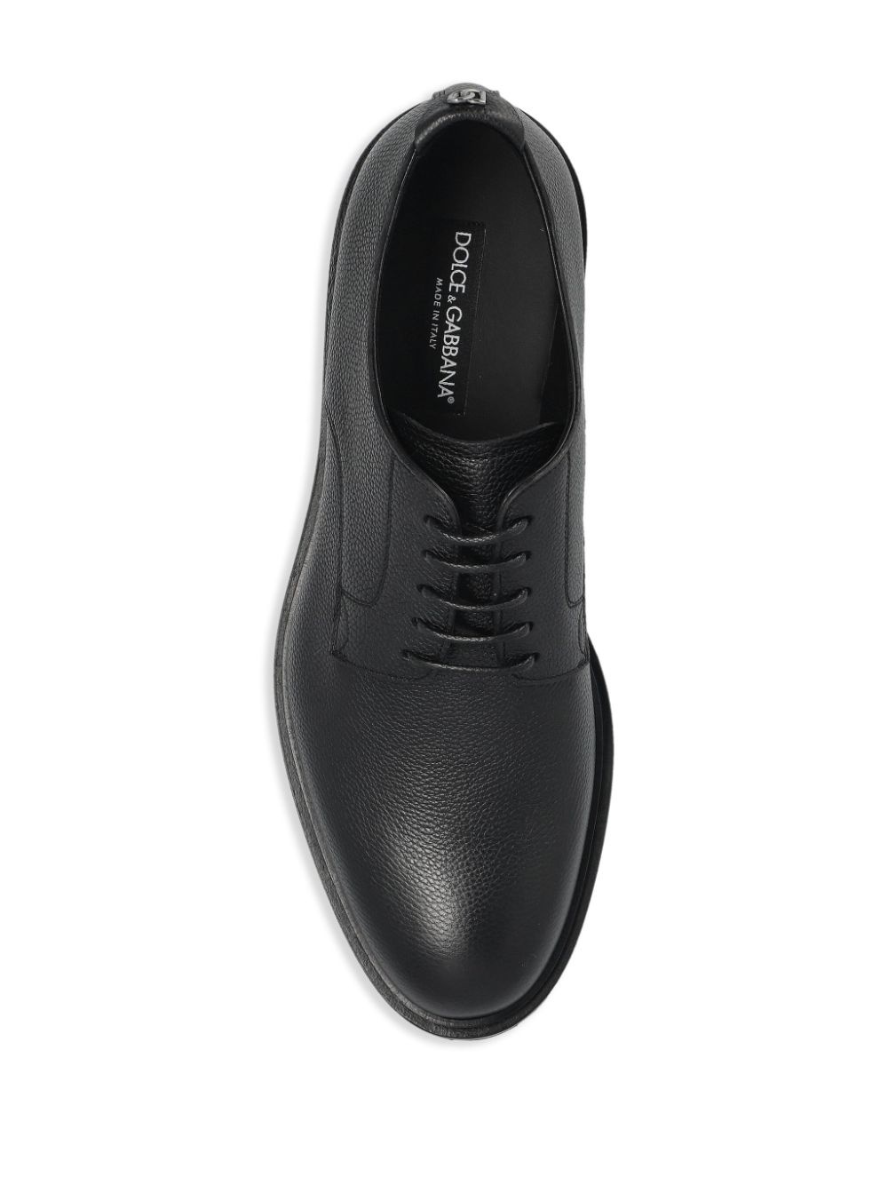 grained derby shoes - 4