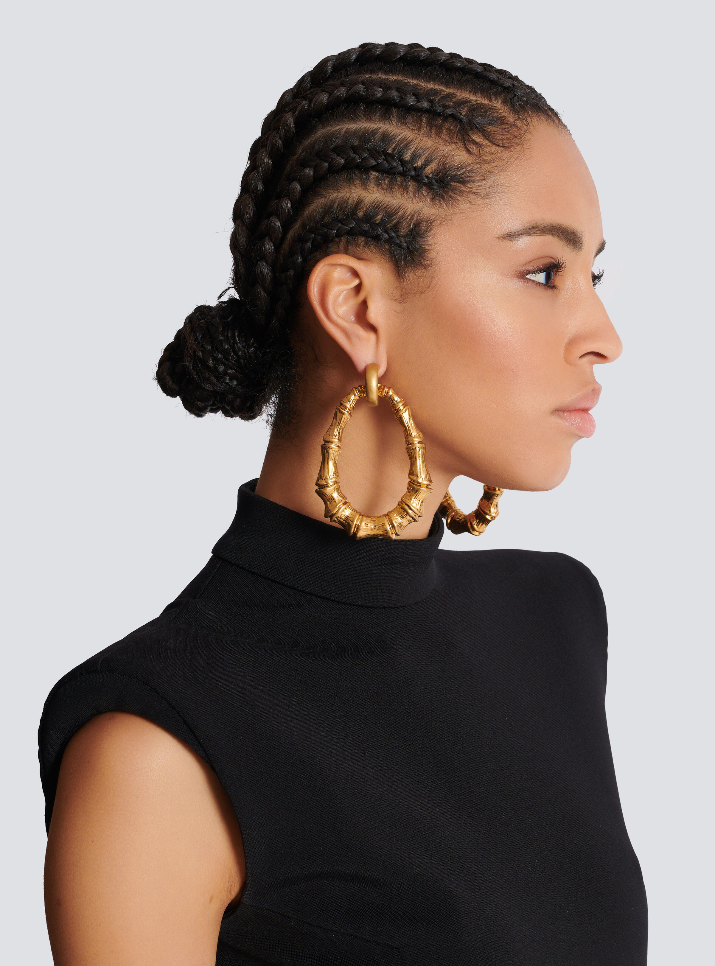 Bamboo hoop earrings - 3