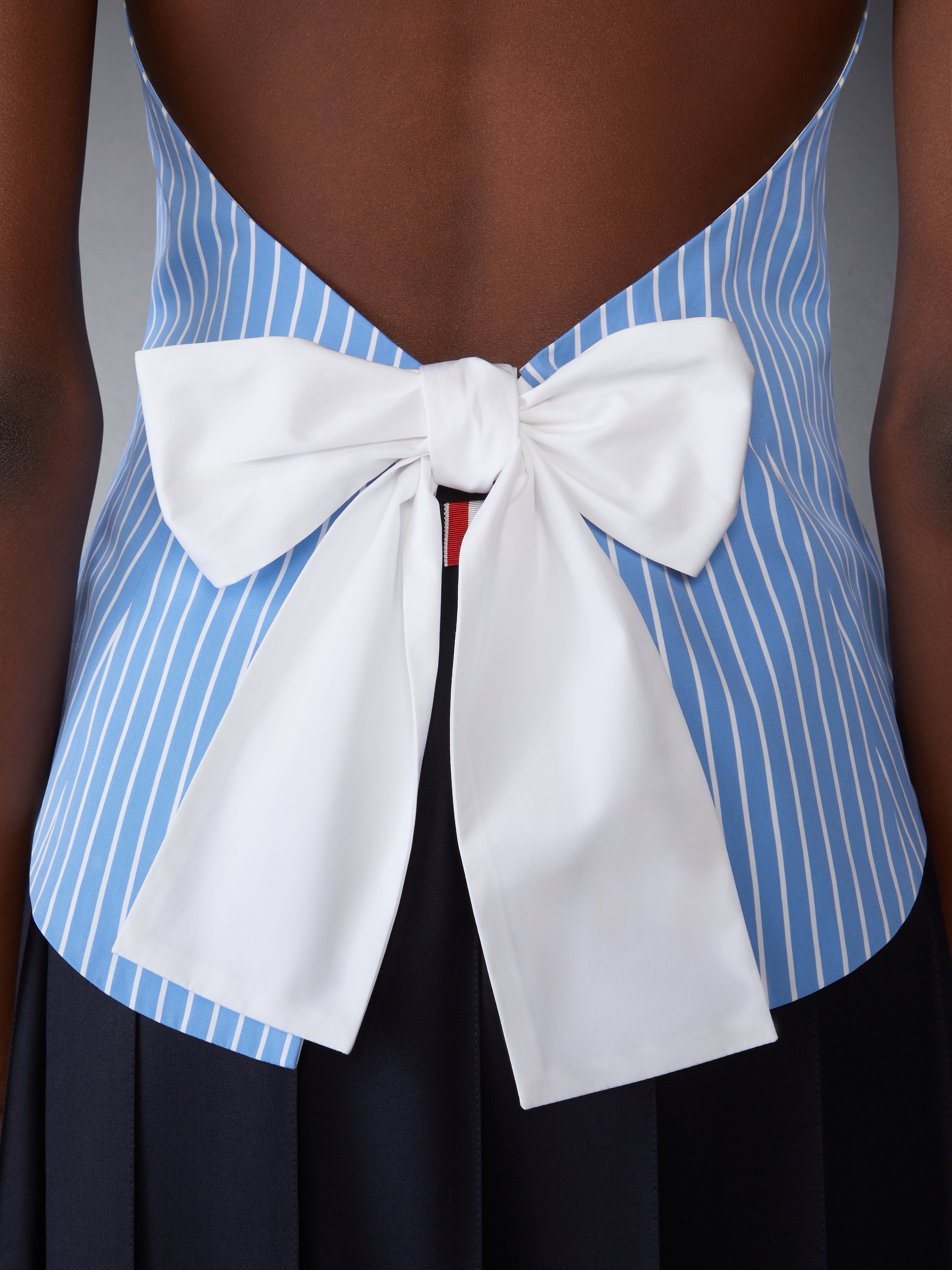 PINSTRIPE POPLIN POLO HALTER TOP - 5