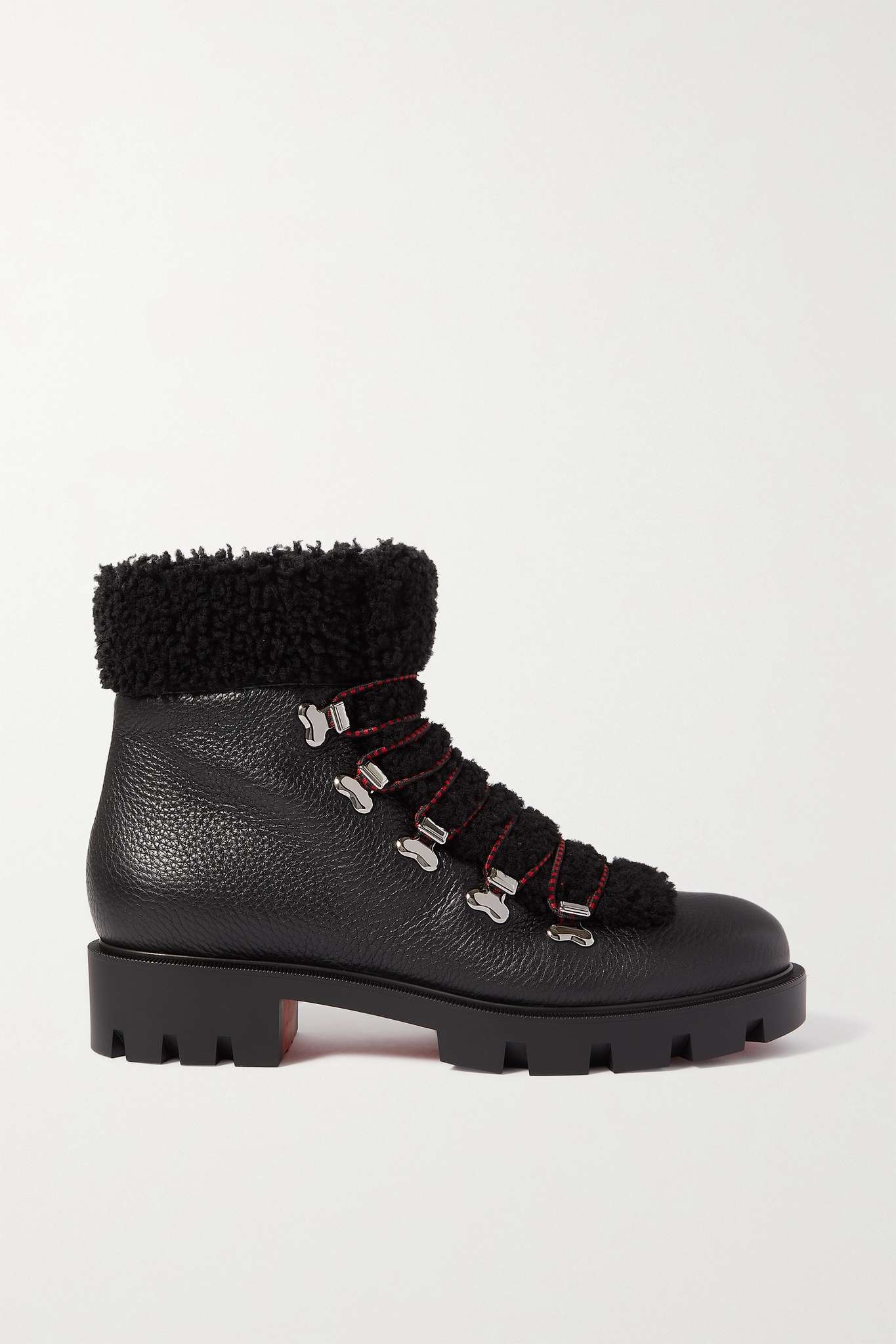 Edelvizir shearling-trimmed croc-effect leather ankle boots - 1