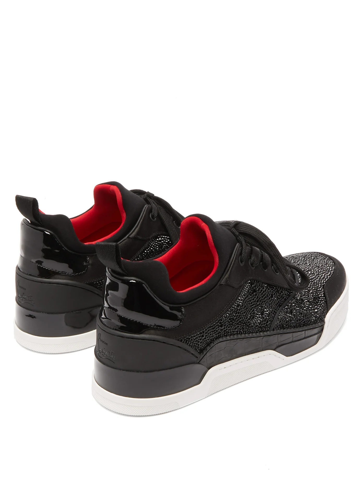 Aurélien crystal-embellished leather trainers - 5