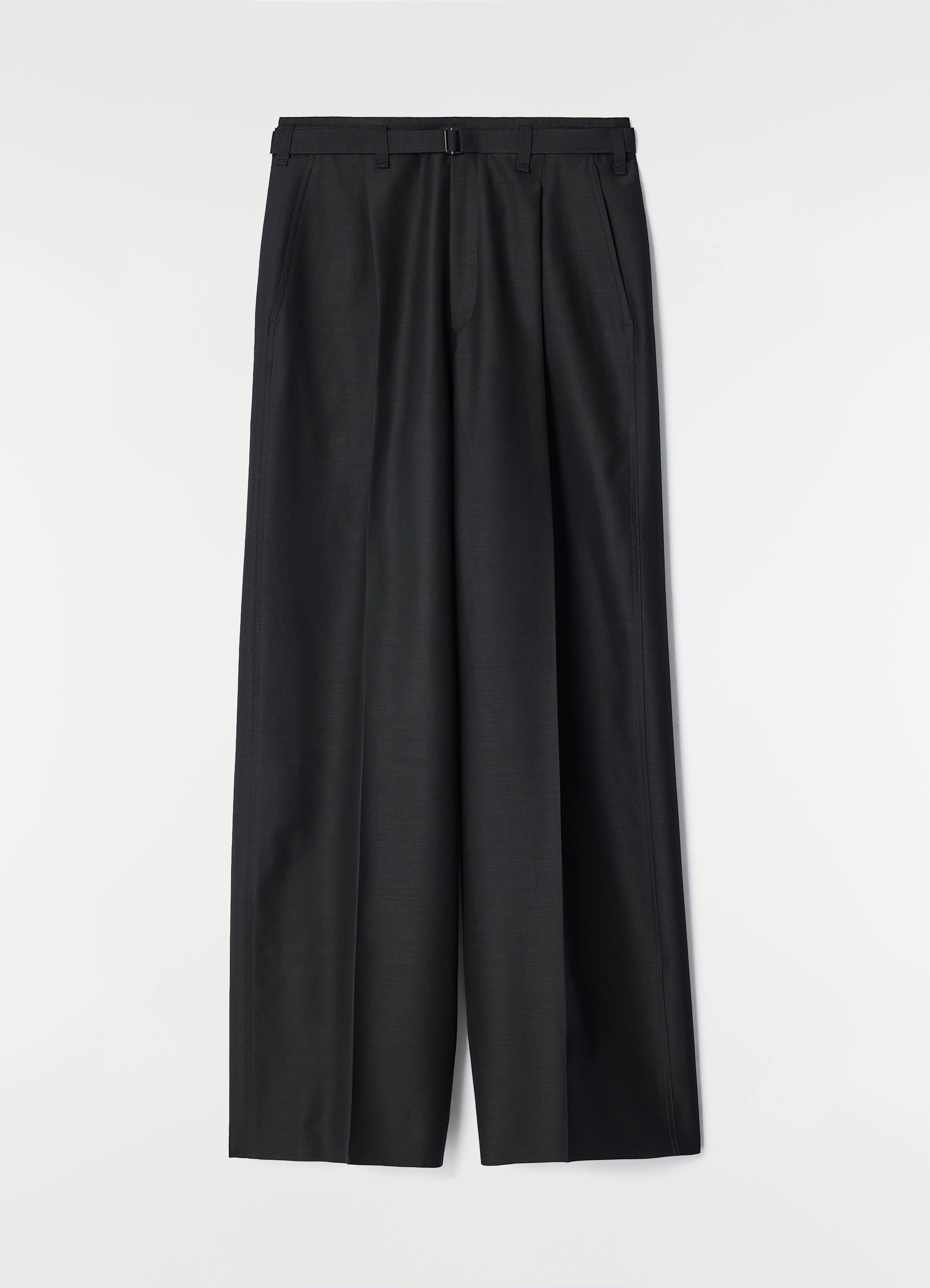 LARGE PLEATED PANTS IN WOOL MOHAIR TOILE - 1
