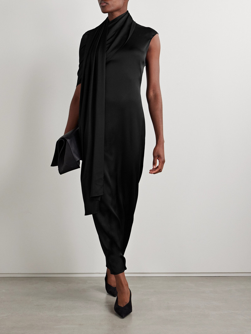 Another Tomorrow Draped Wool-blend Satin Maxi Dress outlook