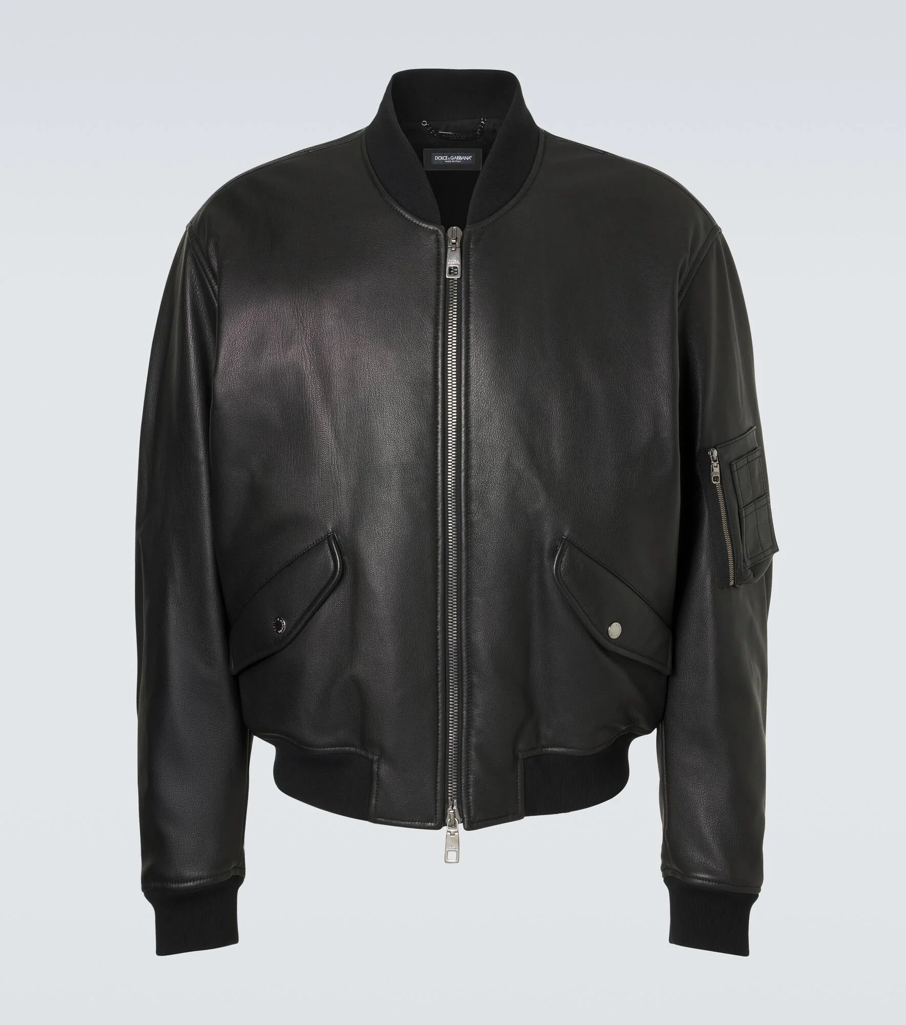 Leather bomber jacket - 1