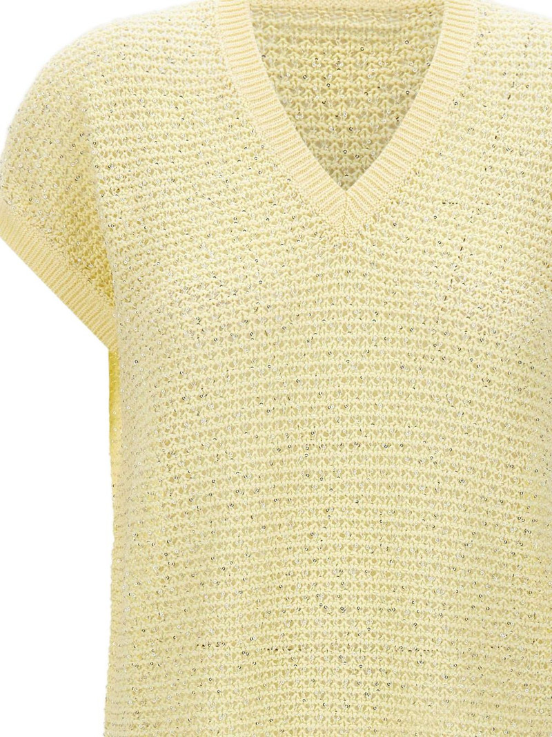 micro sequins V-neck sweater 5