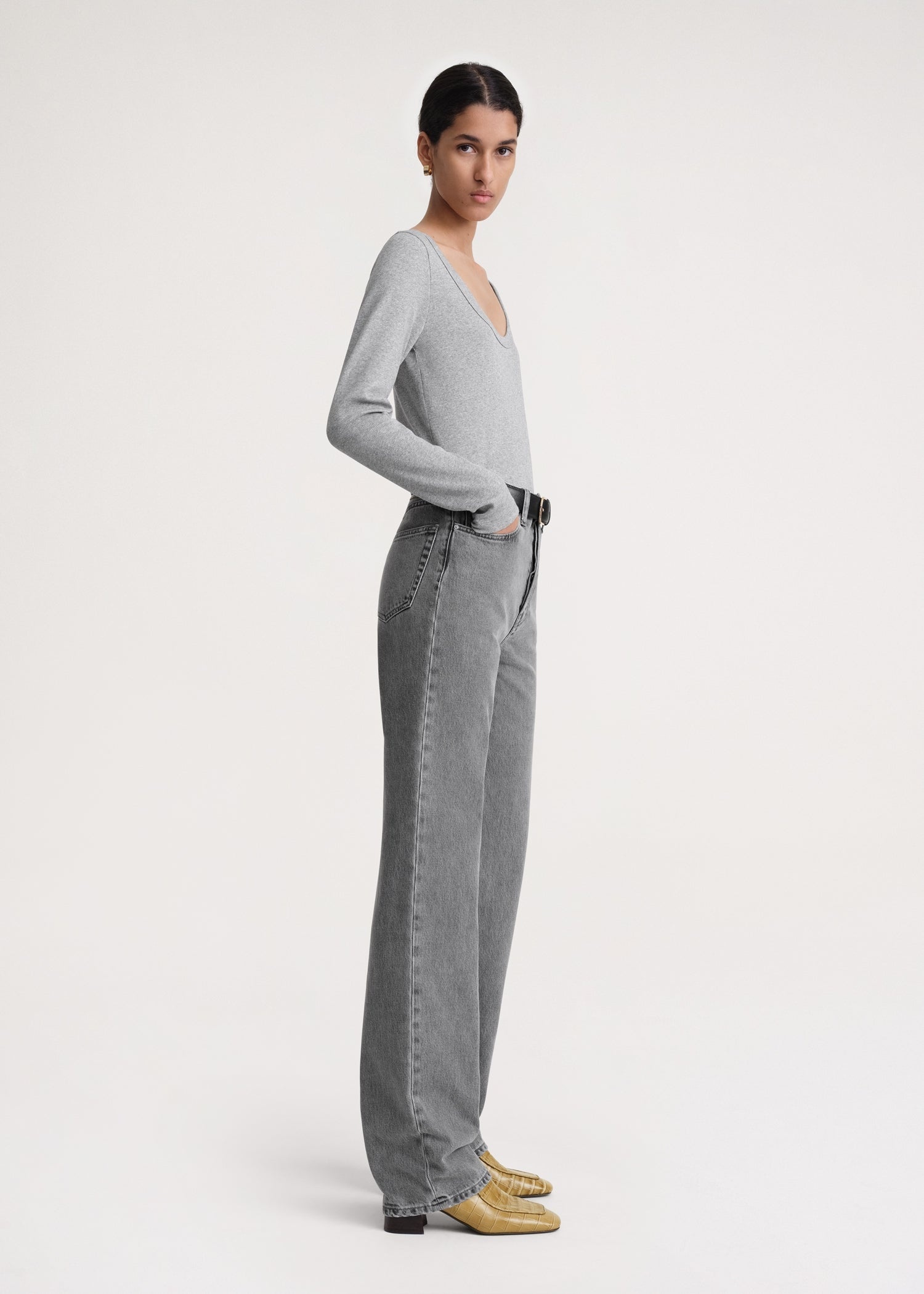 Classic rib top grey melange - 4