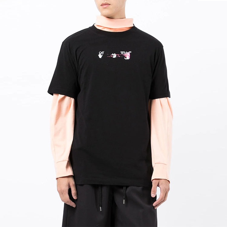 Off-White Arrow Pattern Round Neck Tee 'Black White Pink' OMAA027F21JER0171032 - 3