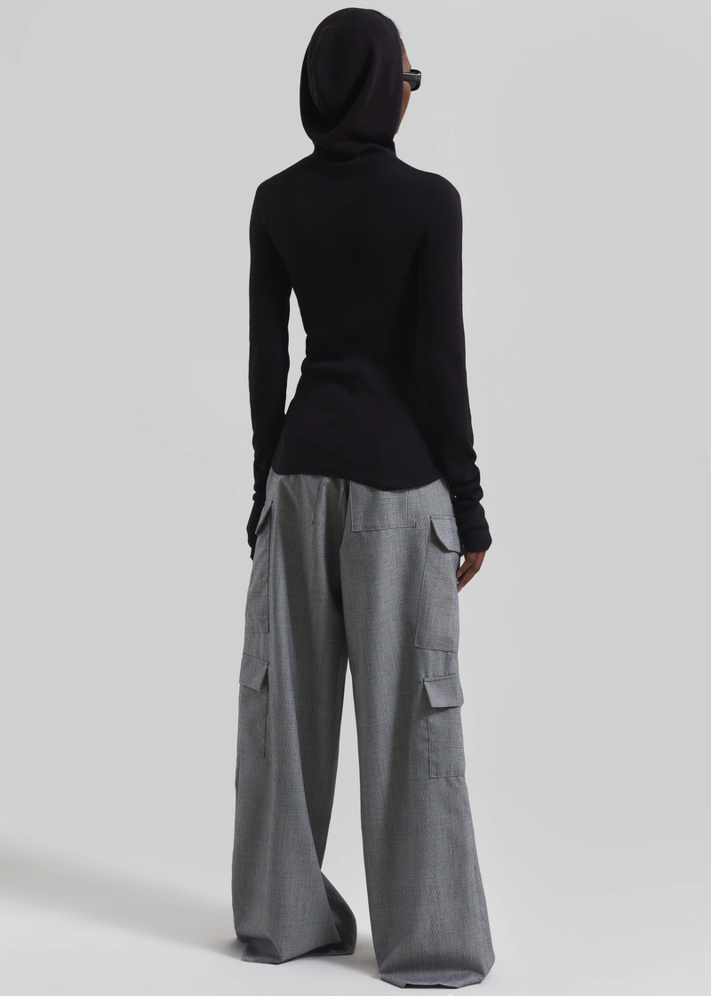 Danae Hooded Knit Top - Black 11