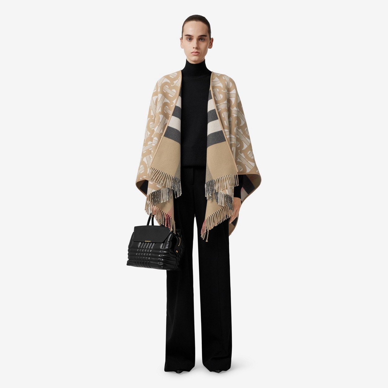 Reversible Monogram Wool Cashmere Jacquard Cape - 3