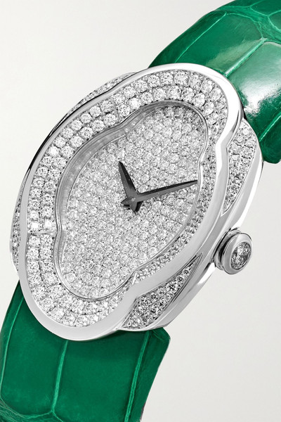 Buccellati Opera 28mm 18-karat white gold, alligator and diamond watch outlook