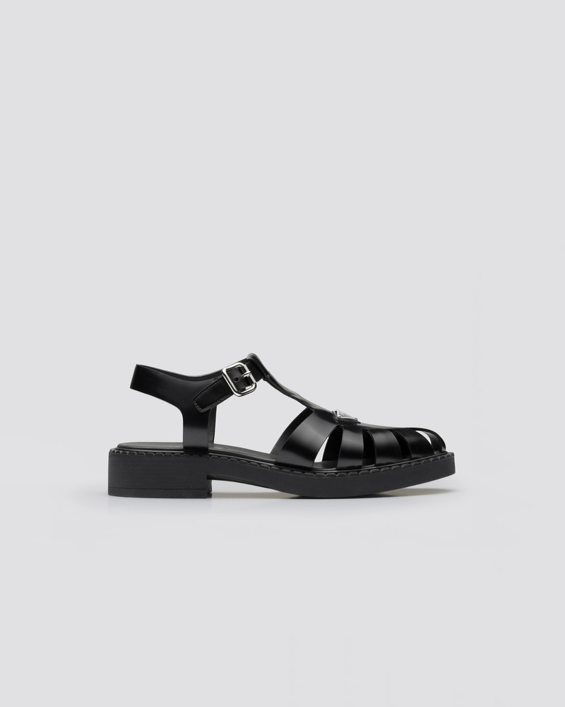Brushed leather fisherman sandals 2