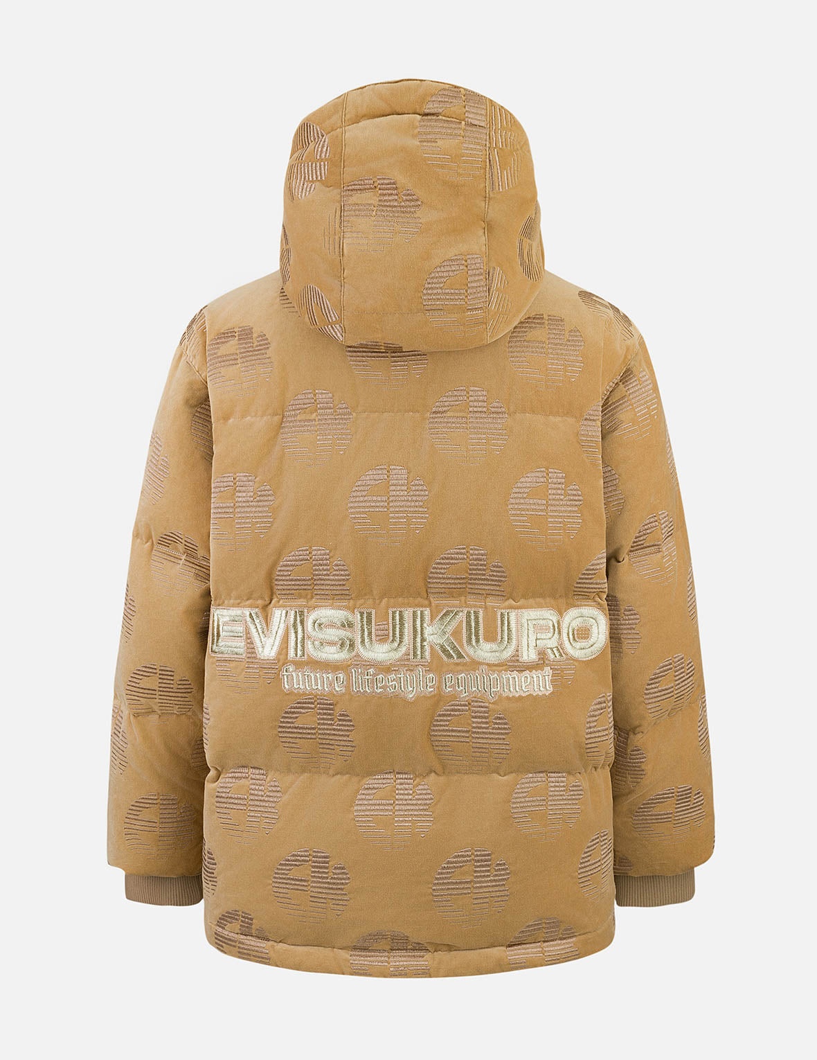 Allover EK Logo Velvet Relax Fit Down Jacket - 2