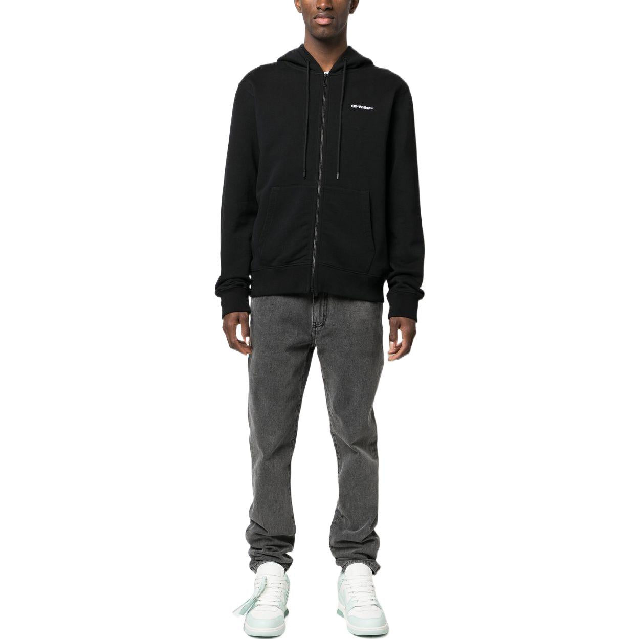 Off-White Wave Diag-Stripe Zip-Up Hoodie OMBE013C99FLE0071001 - 2