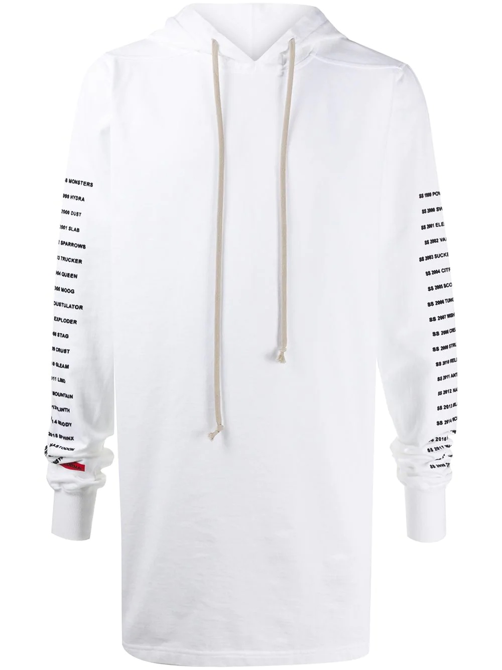 logo-printed long hoodie - 1