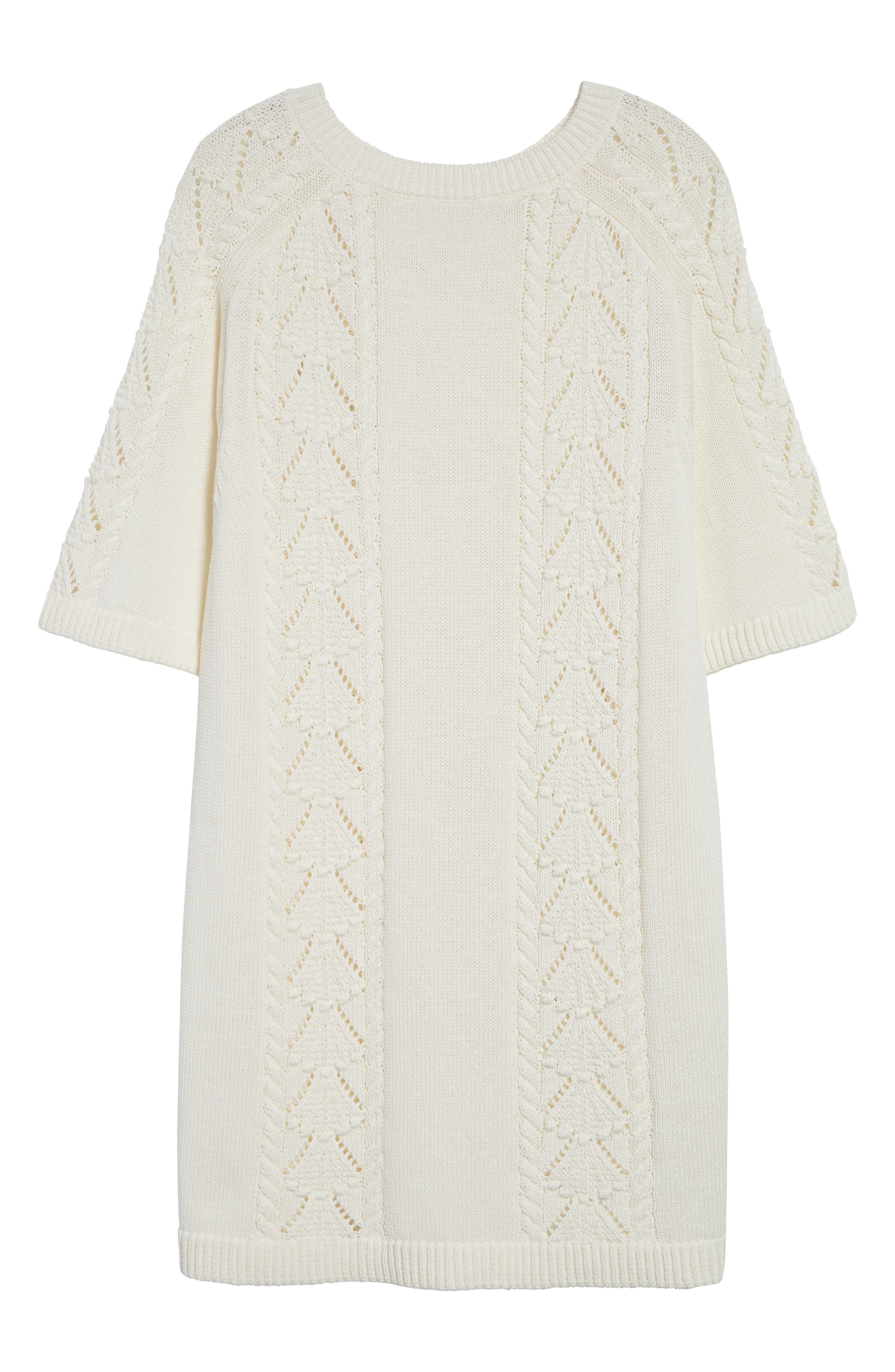 LOULOU DE SAISON Arman Oversize Cotton Mini Sweater Dress in Ivory at Nordstrom - 5