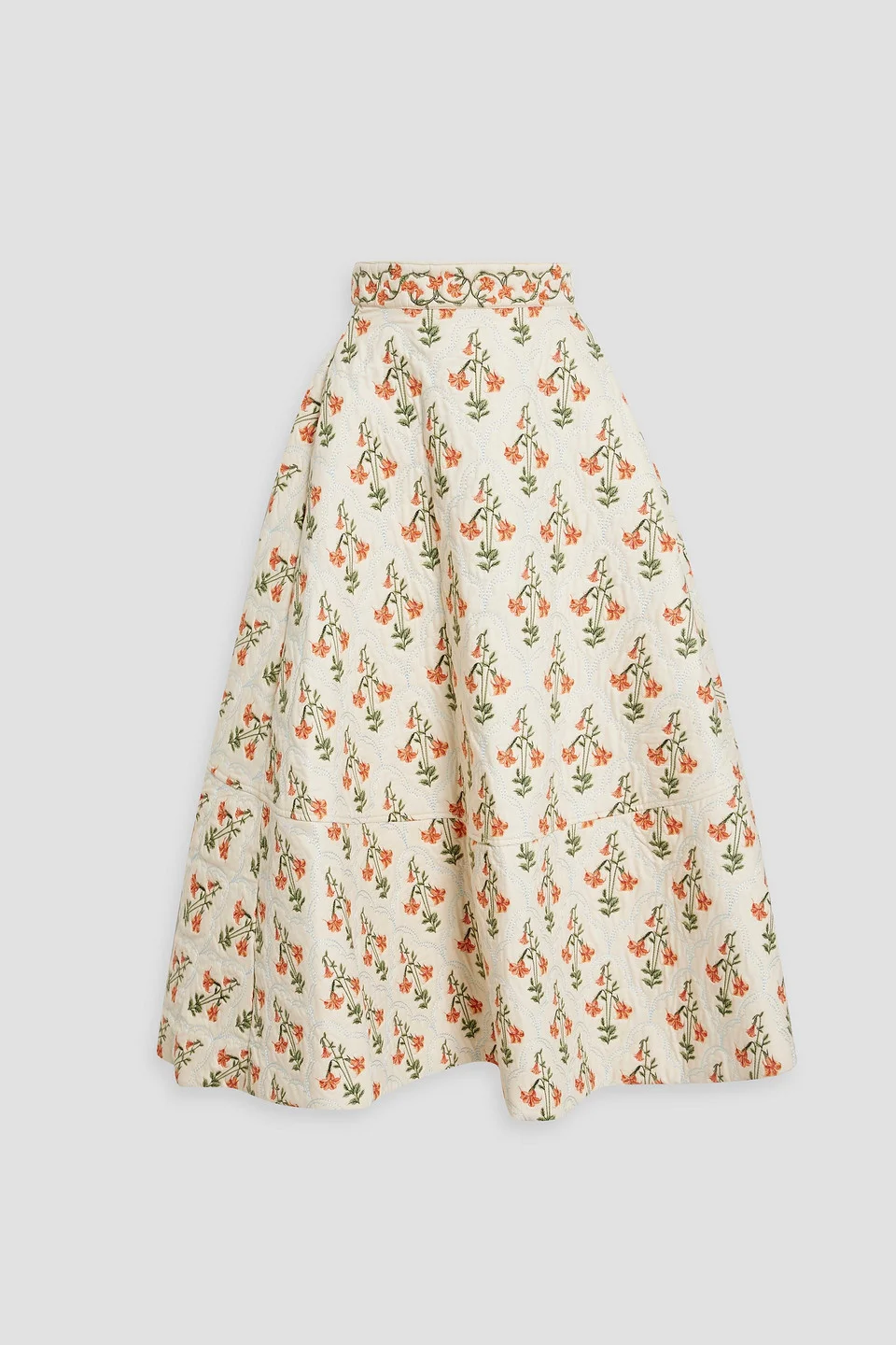 Bergamota Sabanero Atardecer embroidered cotton maxi skirt - 1