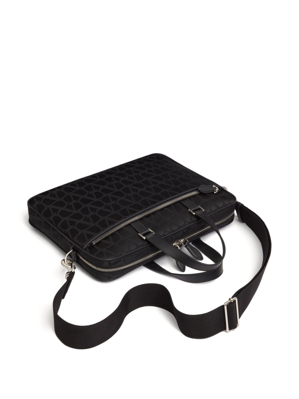 VLogo leather-trim laptop bag - 5