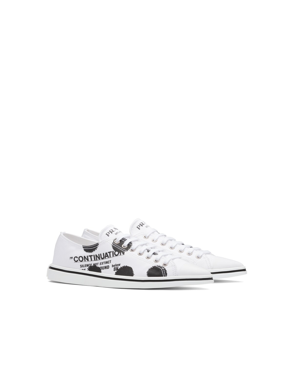 Printed cotton gabardine sneakers - 1