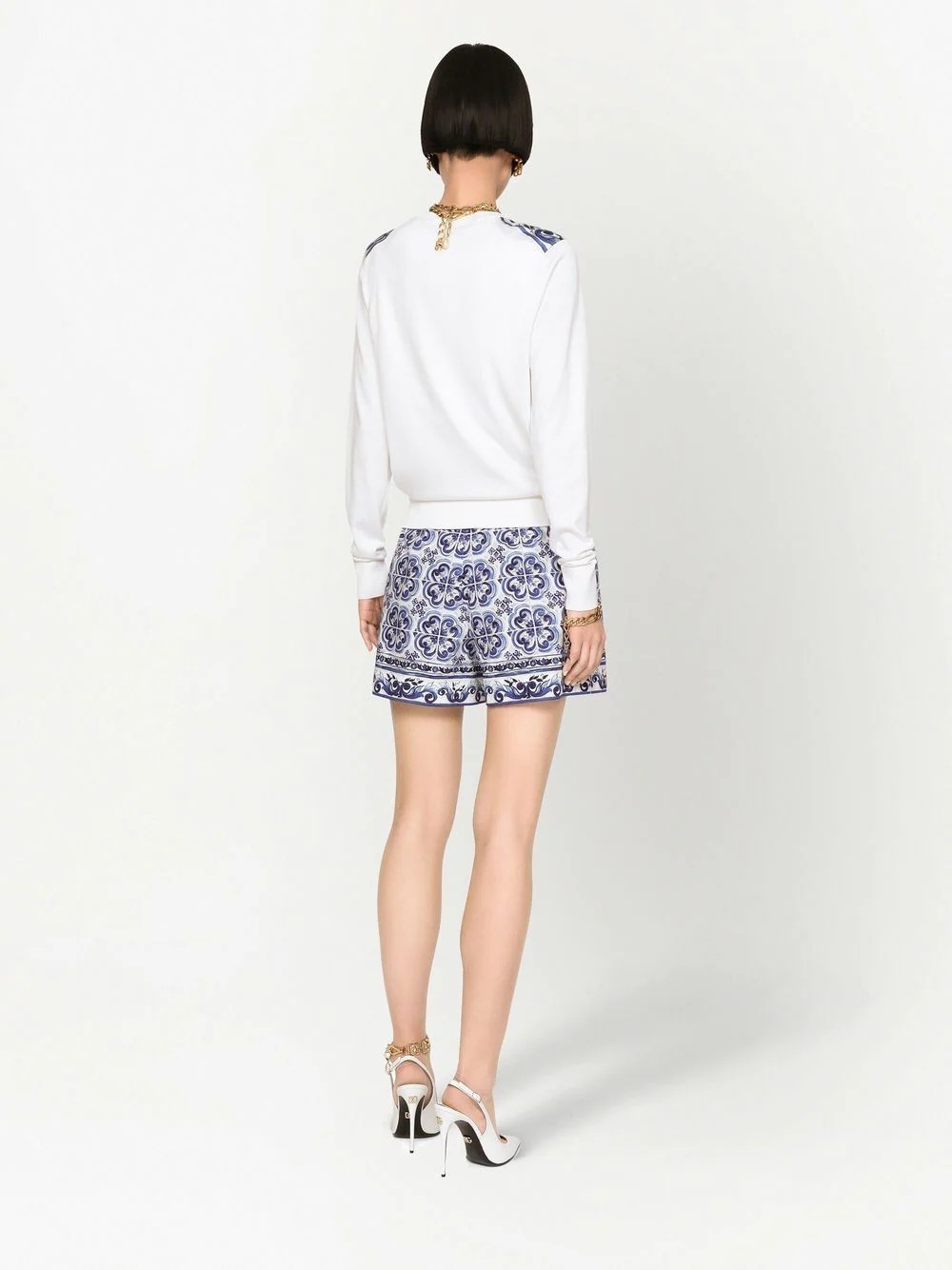 Majolica silk-panelled cardigan - 4