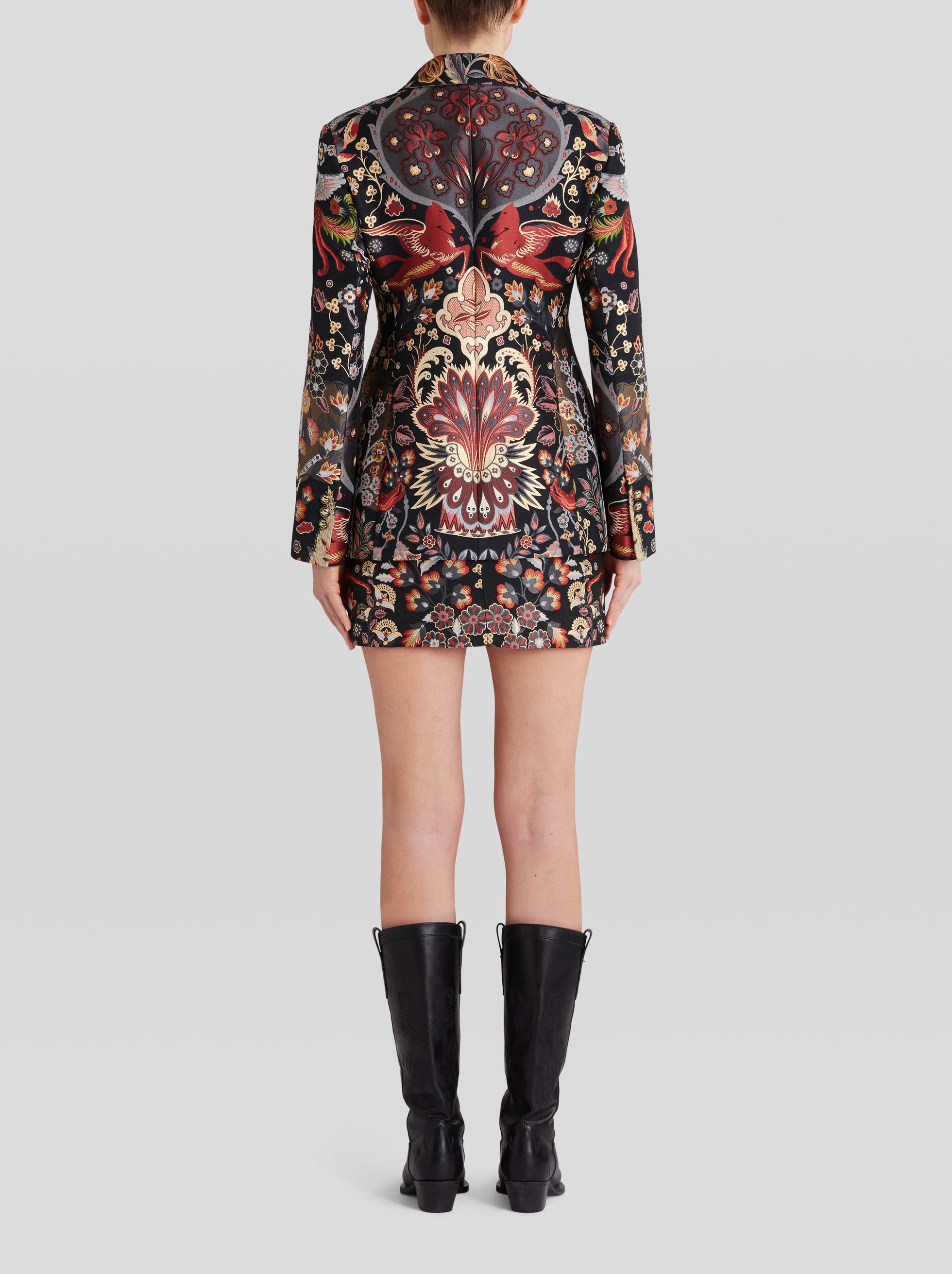JACQUARD JACKET WITH FLORAL PATTERN AND PEGASO - 5