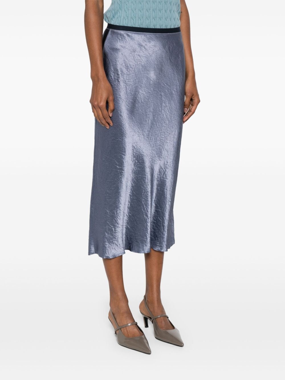 satin bias midi skirt - 3