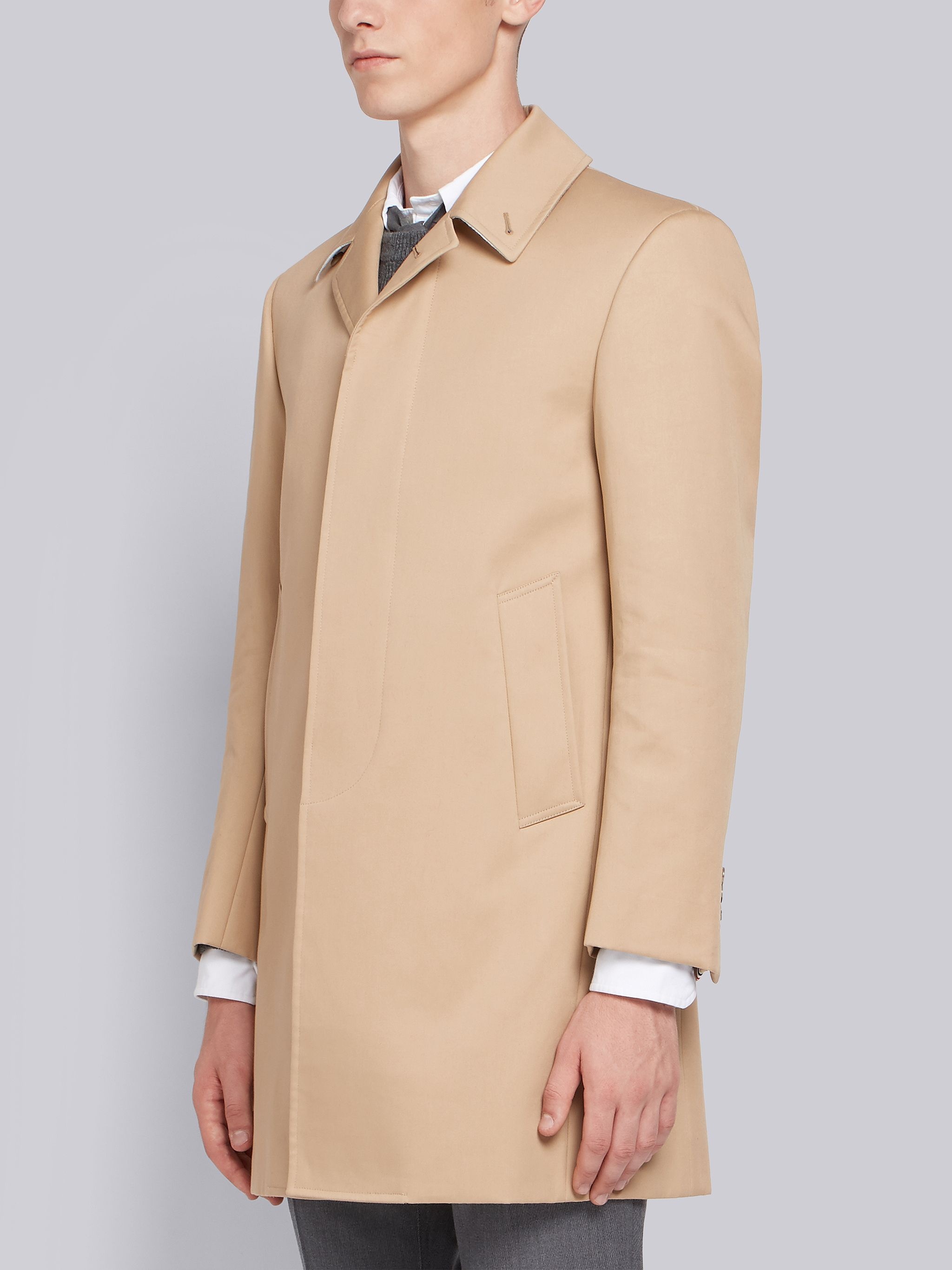 Khaki Mackintosh Bal Collar Classic Overcoat - 2