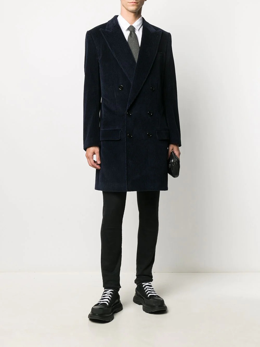 double-breasted tailored coat - 2