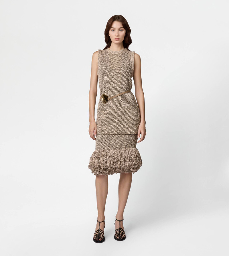 Tod's SKIRT IN MOULINÉ KNIT - BEIGE, BLACK outlook
