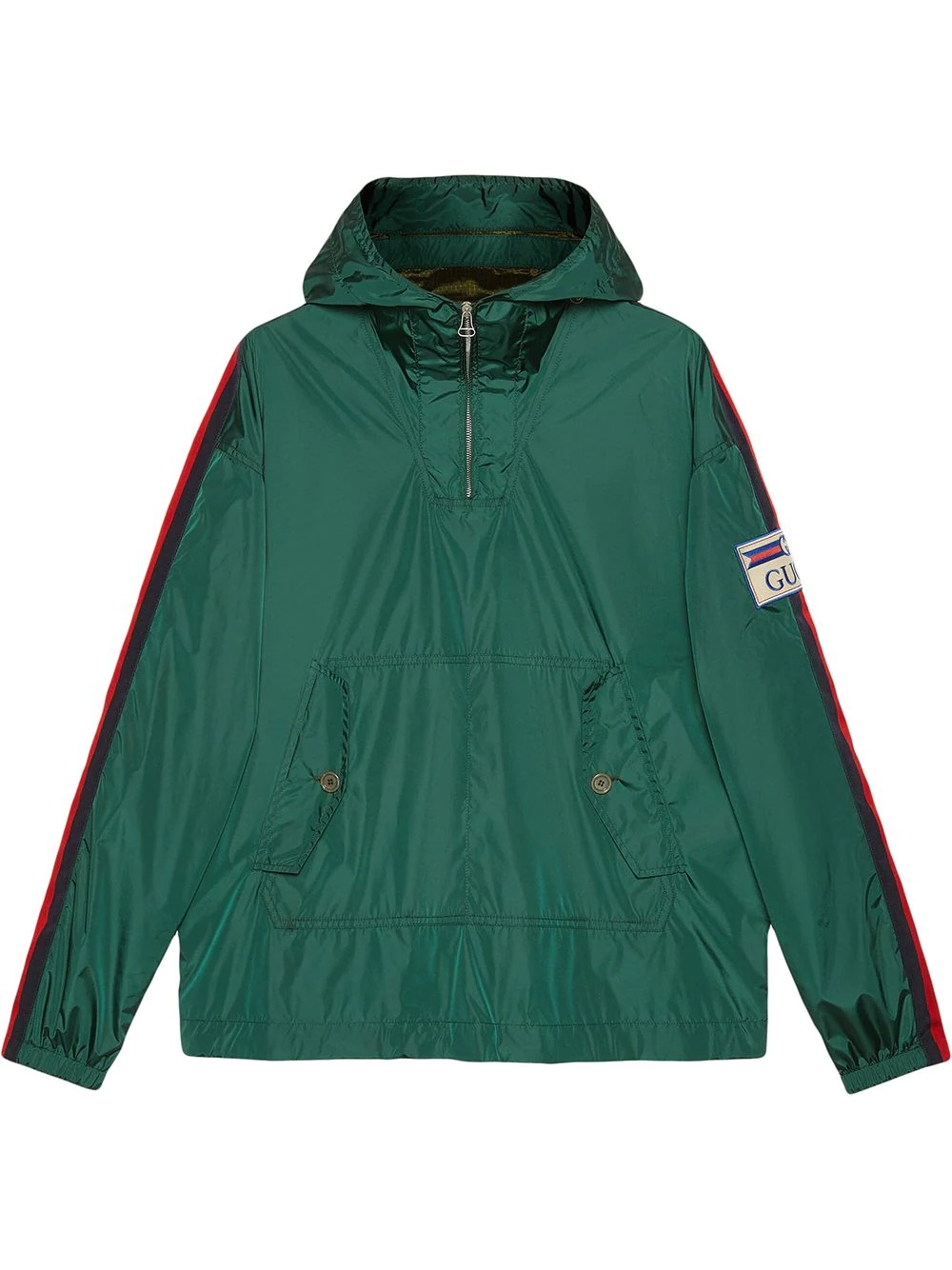 logo-patch hooded raincoat - 1