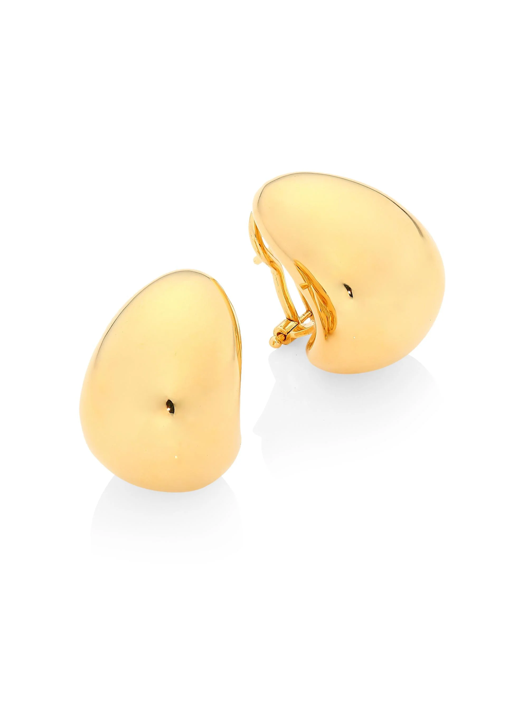 Women's 18K Yellow Gold Domed Stud Earrings - Gold - 1