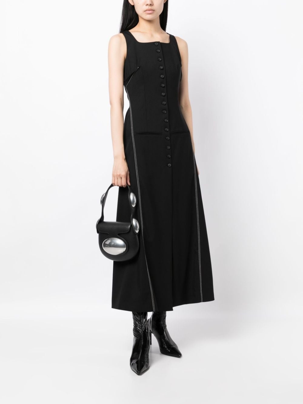 button-front wool midi dress - 2