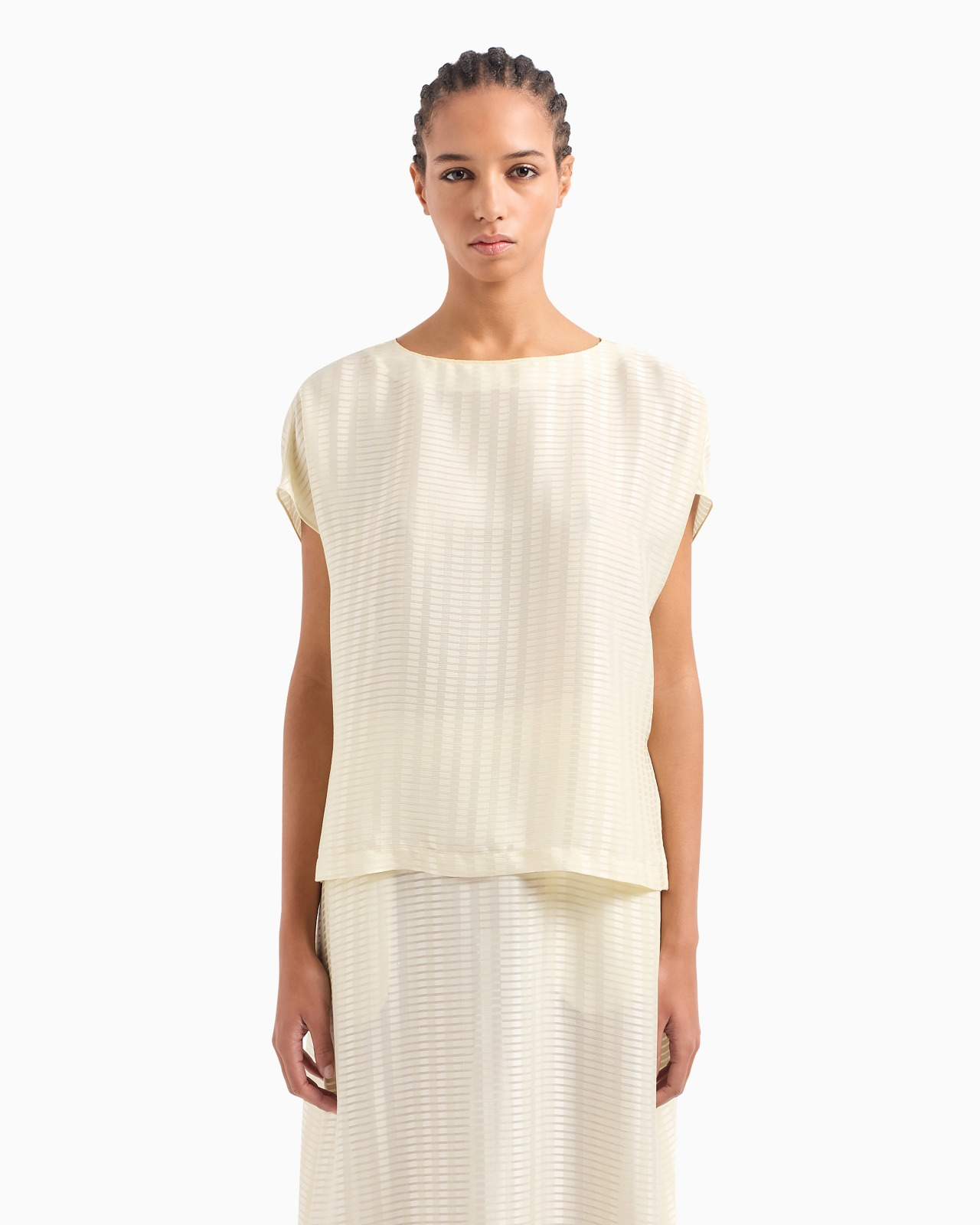 All-over rectangle-motif top with side slits - 2