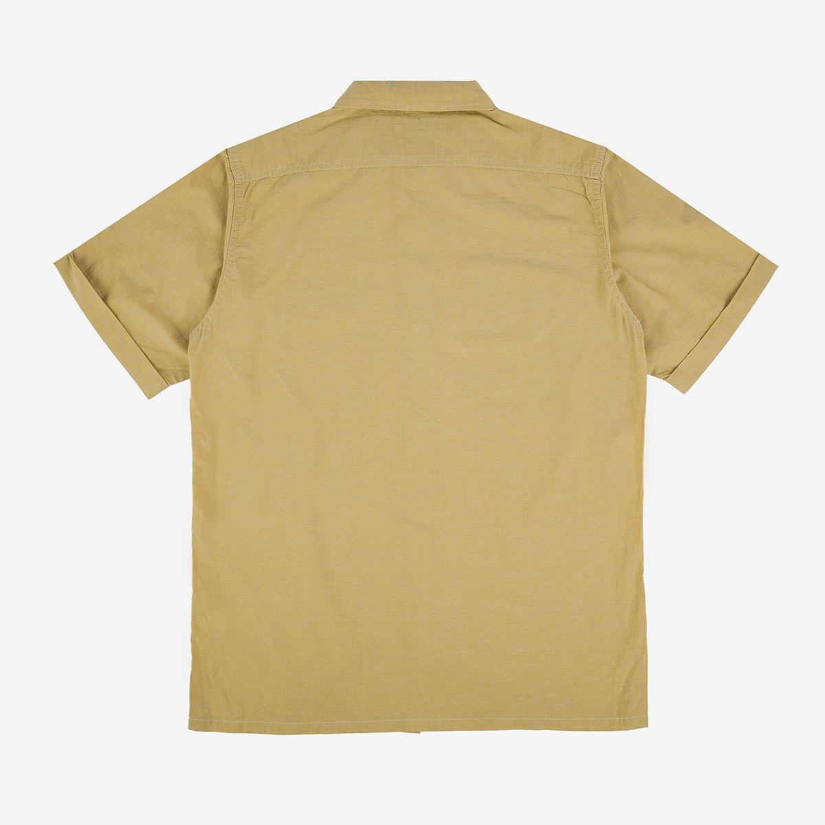 IHSH-388-YEL 4oz Selvedge Short Sleeved Summer Shirt - Yellow - 5